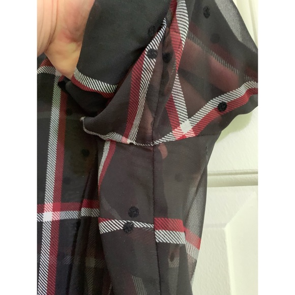 Torrid Plaid Sheer Chiffon Hi-Lo Babydoll Tunic 0X - Picture 9 of 9